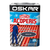 Email Oskar, Direct Pe Acoperis, Gri, 0.75L, Ral7024 (471011) utilizata pentru decorarea acoperisurilor din metal feros si neferos, lemn si zidarie