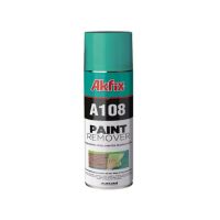 Spray Akfix A108 Pentru Indepartat Vopsele, 400ml se  aplica pe orice suprafata metalica cu reziduuri de vopsea in cantitati medii sau mari